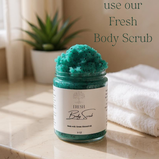 a model using foaming and cleansing sugar scrub 