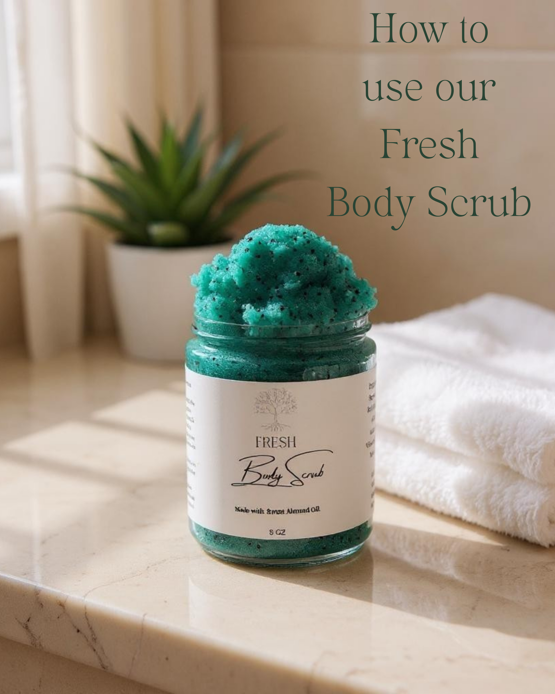a model using foaming and cleansing sugar scrub 